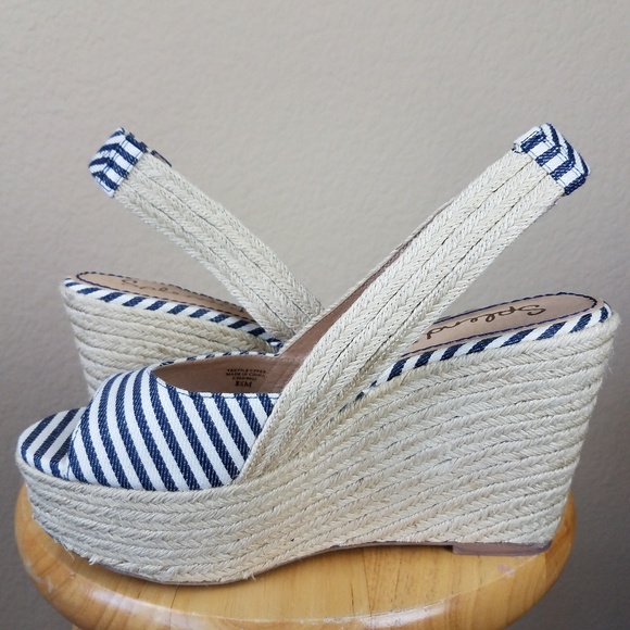Anthropologie Splendid Striped Espadrille Wedge - Picture 4 of 8